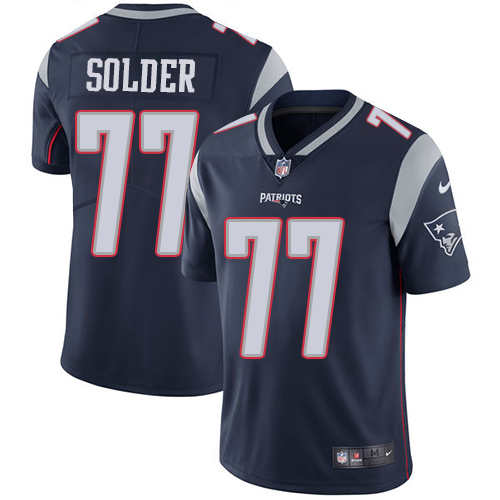 Nike Patriots #77 Nate Solder Navy Blue Team Color Men's Stitched NFL Vapor Untouchable Limited Jersey